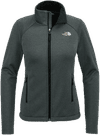 Am image of a Custom North Face Ridgewall Soft Shell Ladies Jacket in Dark Grey Heather!