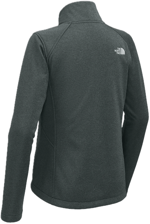 Am image of a Custom North Face Ridgewall Soft Shell Ladies Jacket in Dark Grey Heather!