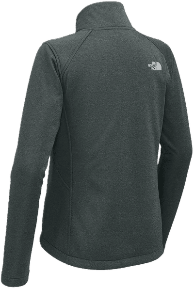 Am image of a Custom North Face Ridgewall Soft Shell Ladies Jacket in Dark Grey Heather!