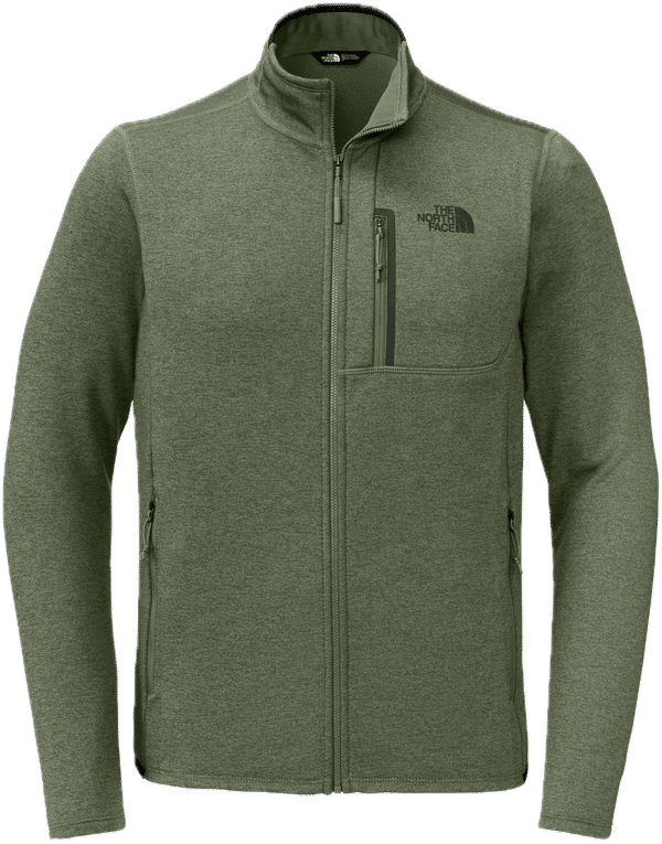 An image of a Custom North Face Skyline Fleece Full Zip Jacket in Four Leaf Clover Heather!