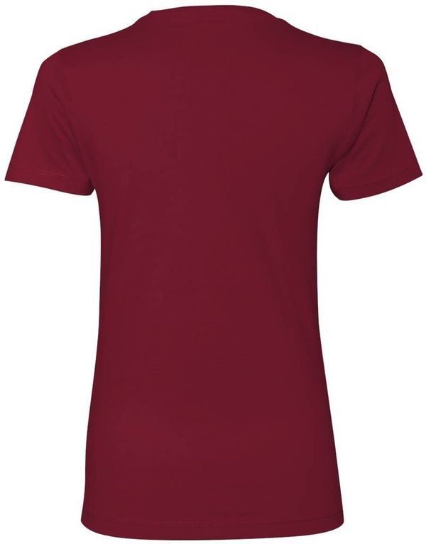 An image of a Custom Next Level Womens Cotton Short Sleeve Boyfriend Crew in Cardinal Red!