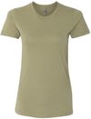 Am image of a Custom Next Level Womens Cotton Short Sleeve Boyfriend Crew in Light Olive!