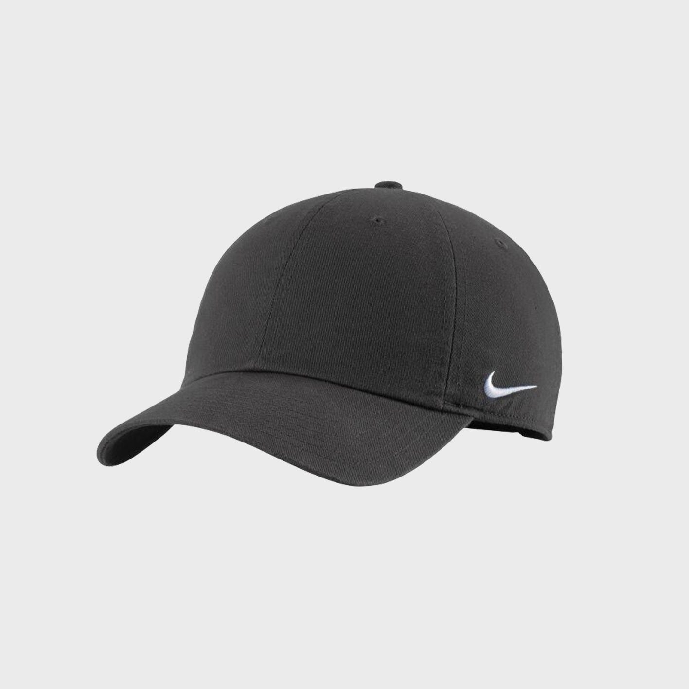 Pictured is custom Nike Hats that is ready to be screen printed or embroidered on!