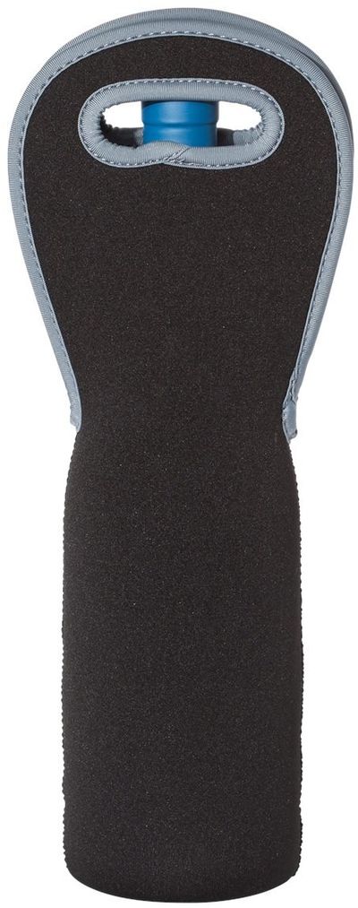 Am image of a Custom Insulated Neoprene Single Wine Tote in Black!