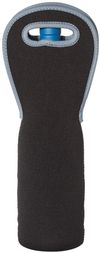 Am image of a Custom Insulated Neoprene Single Wine Tote in Black!