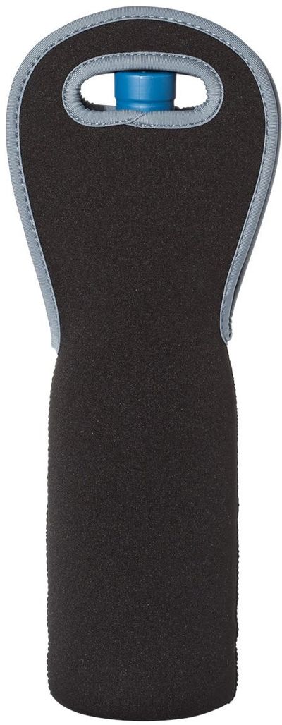 Am image of a Custom Insulated Neoprene Single Wine Tote in Black!