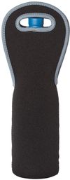 Am image of a Custom Insulated Neoprene Single Wine Tote in Black!