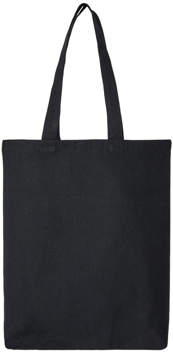 Am image of a Custom OAD Midweight Recycled Cotton Gusseted Tote in Recycled Black!