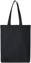 Am image of a Custom OAD Midweight Recycled Cotton Gusseted Tote in Recycled Black!