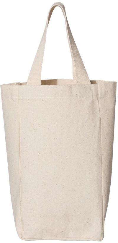 Am image of a Custom OAD Double Wine Tote in Natural!