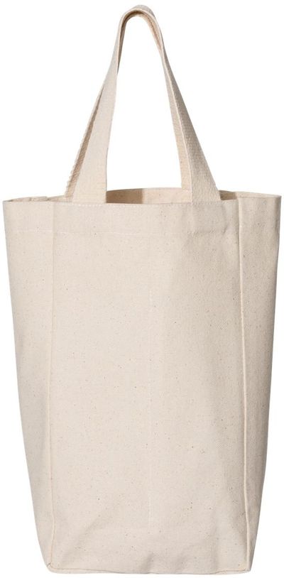 Am image of a Custom OAD Double Wine Tote in Natural!