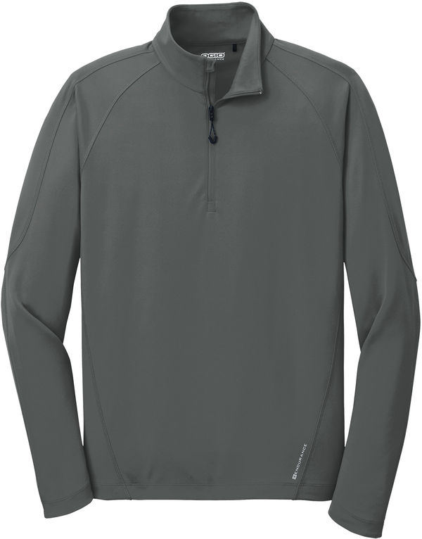 Am image of a Custom Ogio Radius Quarter Zip in Gear Grey!
