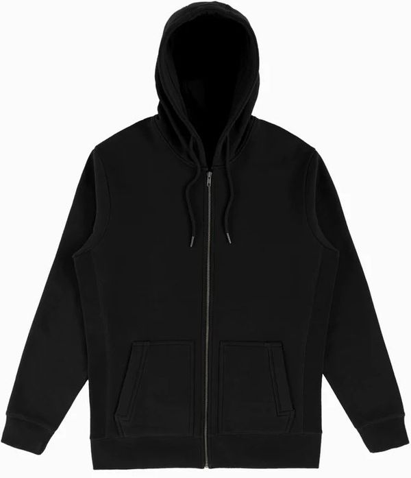 Am image of a Custom Original Favorites GOTS® Organic Cotton Zip Up Sweatshirt in Black!