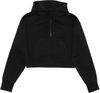 Am image of a Custom Just Like Hero Cropped Drop Shoulder Scuba Half Zip Hoodie in Black!