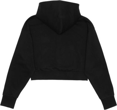 Am image of a Custom Just Like Hero Cropped Drop Shoulder Scuba Half Zip Hoodie in Black!