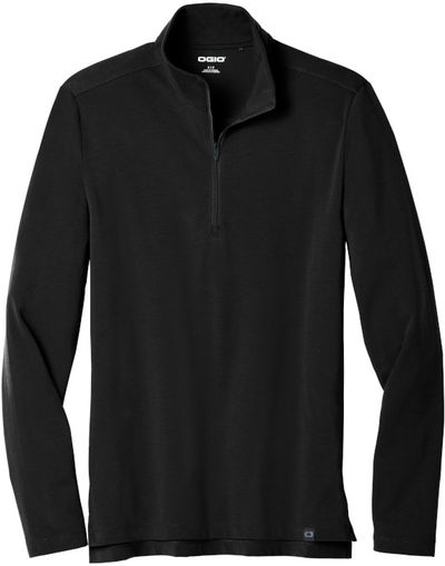 Am image of a Custom Ogio Limit Quarter Zip in Blacktop!