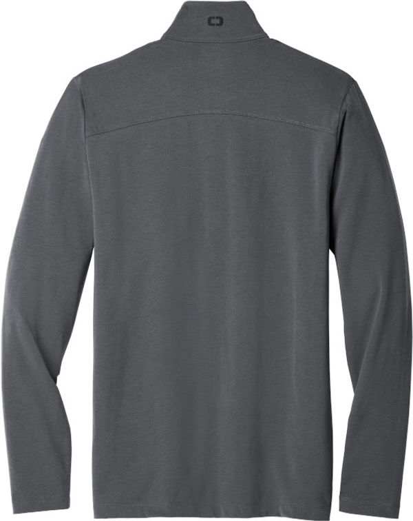 Am image of a Custom Ogio Limit Quarter Zip in Diesel Grey!