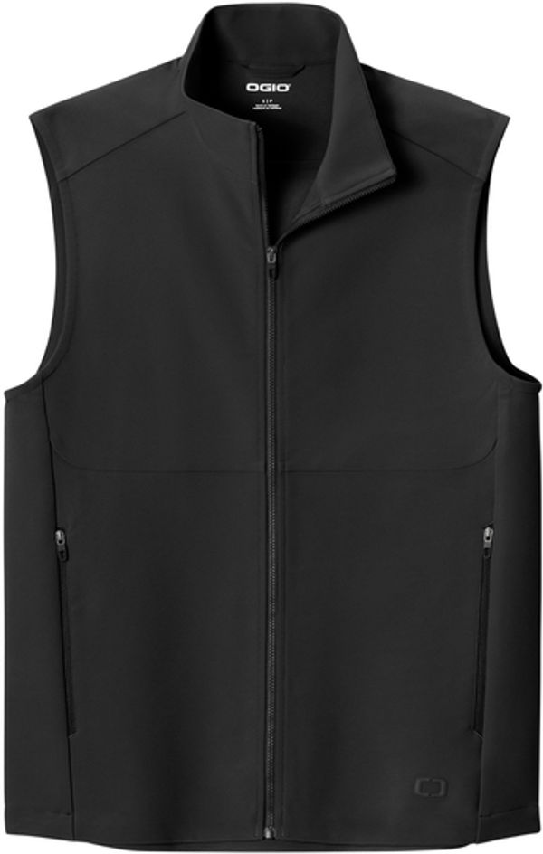 An image of a Custom Ogio Kinetic Soft Shell Vest in Blacktop!