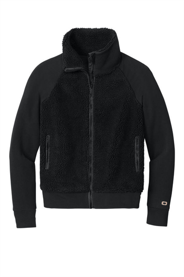Am image of a Custom Ogio Ladies Luuma Sherpa Full Zip in Black!