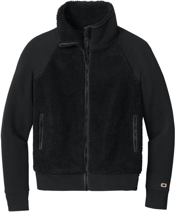 An image of a Custom Ogio Ladies Luuma Sherpa Full Zip in Black!