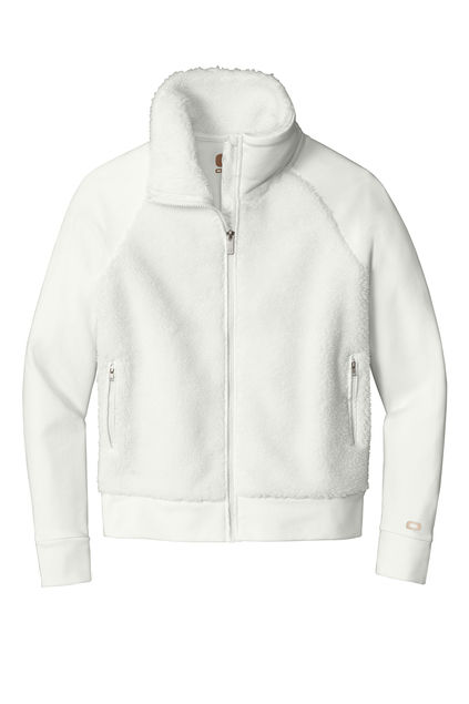 Ogio Ladies Luuma Sherpa Full Zip in Ivory Snow
