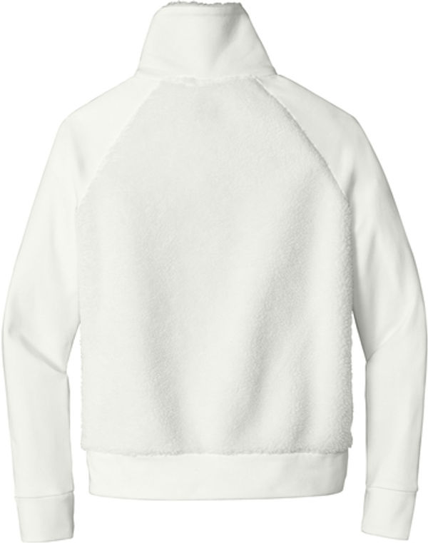 Am image of a Custom Ogio Ladies Luuma Sherpa Full Zip in Ivory Snow!
