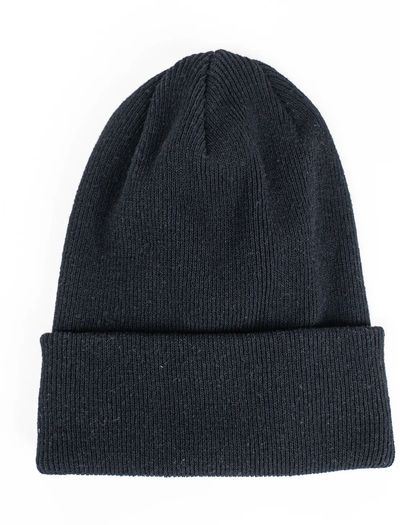 Am image of a Custom Beaniiez Boreal Recycled Cotton Toque in Black!