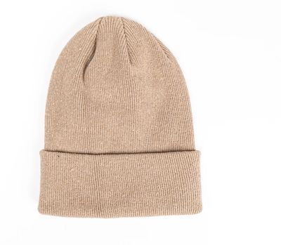 Am image of a Custom Beaniiez Boreal Recycled Cotton Toque in Sandstone!