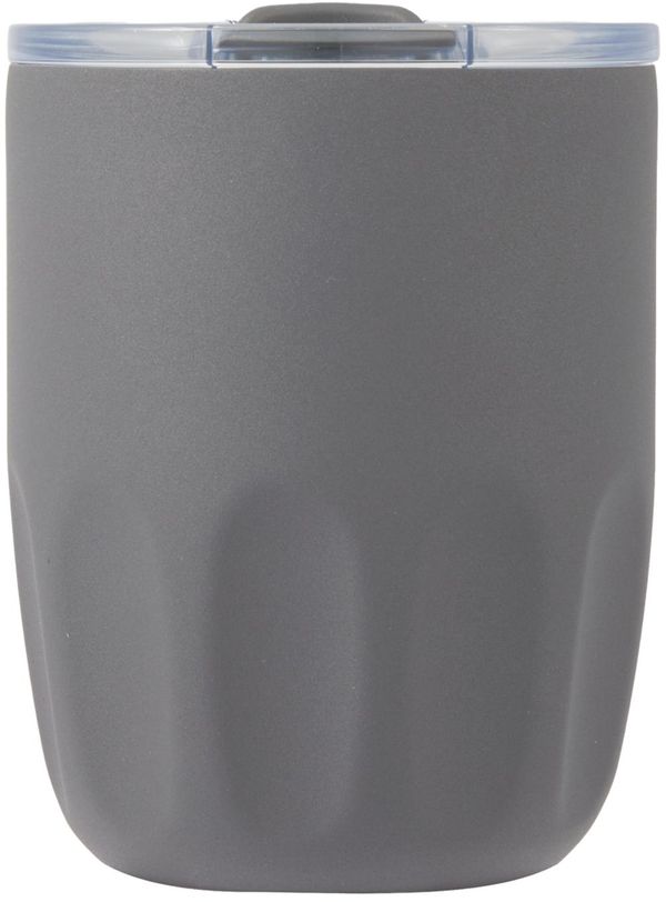 An image of a Custom Olla 10 oz Vacuum Coffee Cup With Ceramic Liner in Charcoal!