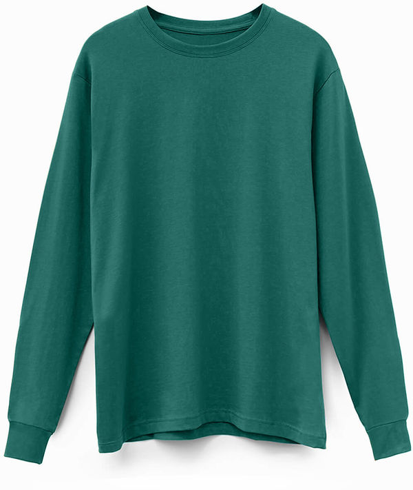 Am image of a Custom Original Favorites American Grown Supima 100 Percent Cotton 6oz Long Sleeve T Shirt in Bayberry!