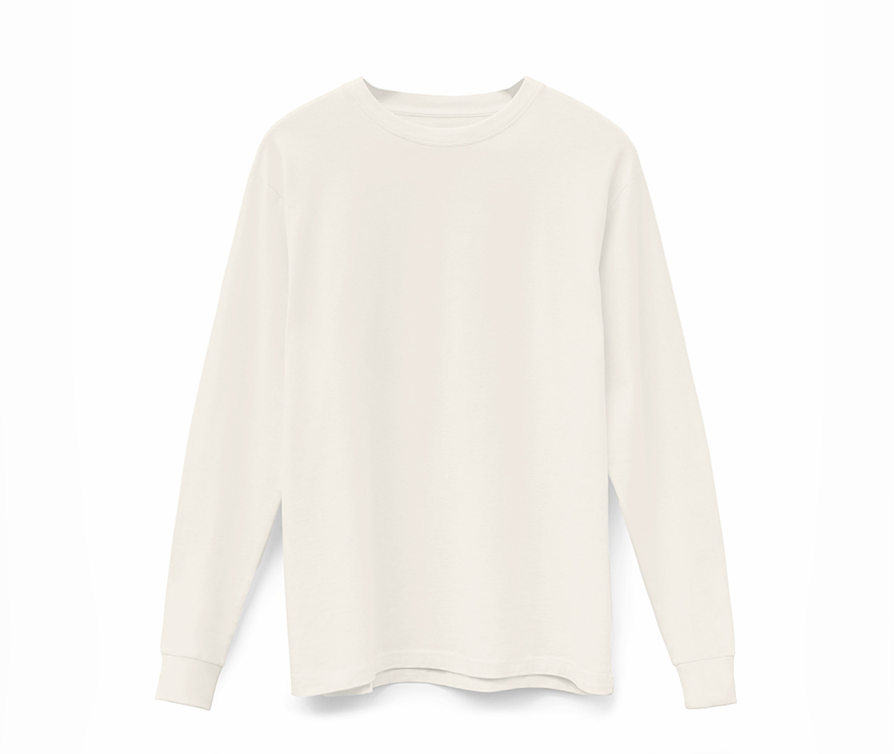 Original Favorites American Grown Supima 100 Percent Cotton 6oz Long Sleeve T Shirt in Natural