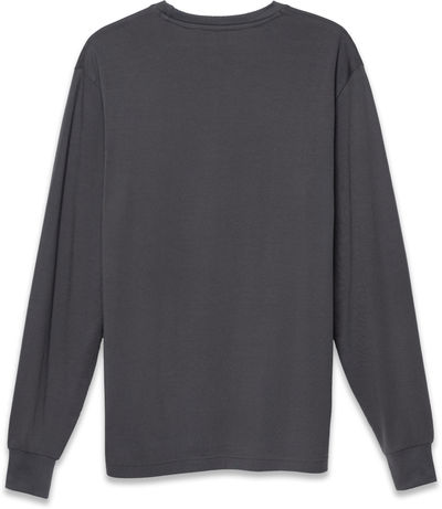 Am image of a Custom Original Favorites American Grown Supima 100 Percent Cotton 6oz Long Sleeve T Shirt in Slate!