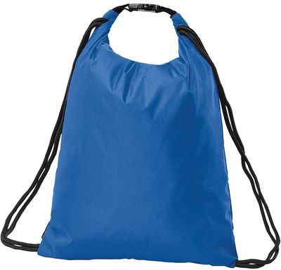 Am image of a Custom Hapuna Cinch Bag in Ocean Blue/Black!