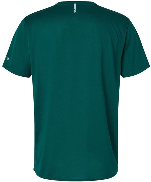 Am image of a Custom Oakley Team Issue Hydrolix T Shirt in Team Fir!