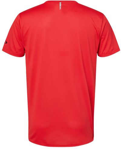 Am image of a Custom Oakley Team Issue Hydrolix T Shirt in Team Red!