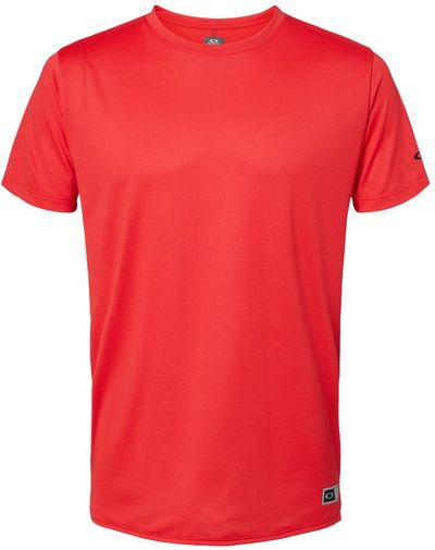 Am image of a Custom Oakley Team Issue Hydrolix T Shirt in Team Red!