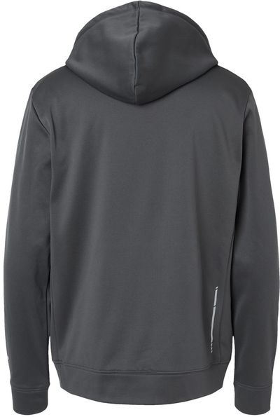Am image of a Custom Oakley Team Issue Hydrolix Hooded Sweatshirt in Forged Iron!