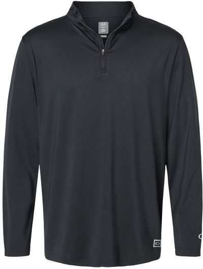 Am image of a Custom Oakley Team Issue Podium Quarter Zip Pullover in Blackout!