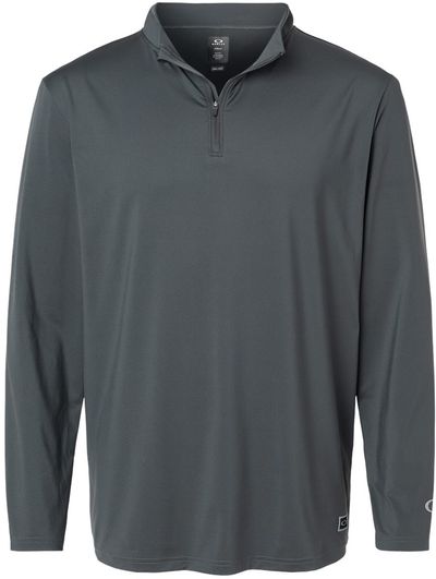 Am image of a Custom Oakley Team Issue Podium Quarter Zip Pullover in Forged Iron!