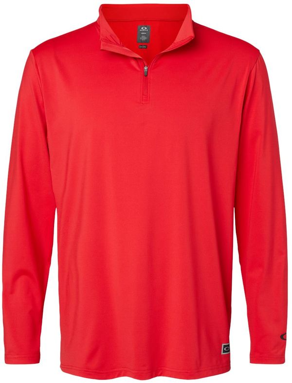 Am image of a Custom Oakley Team Issue Podium Quarter Zip Pullover in Team Red!