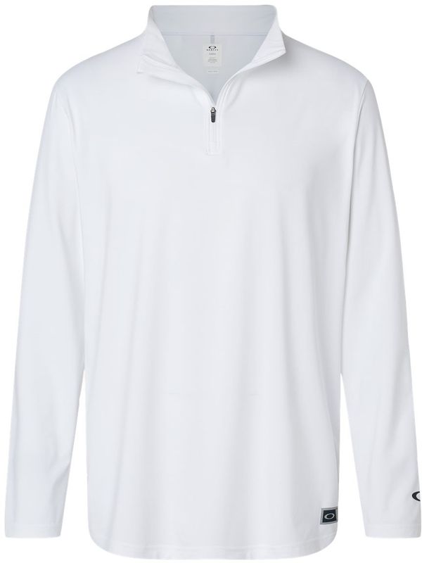Am image of a Custom Oakley Team Issue Podium Quarter Zip Pullover in White!