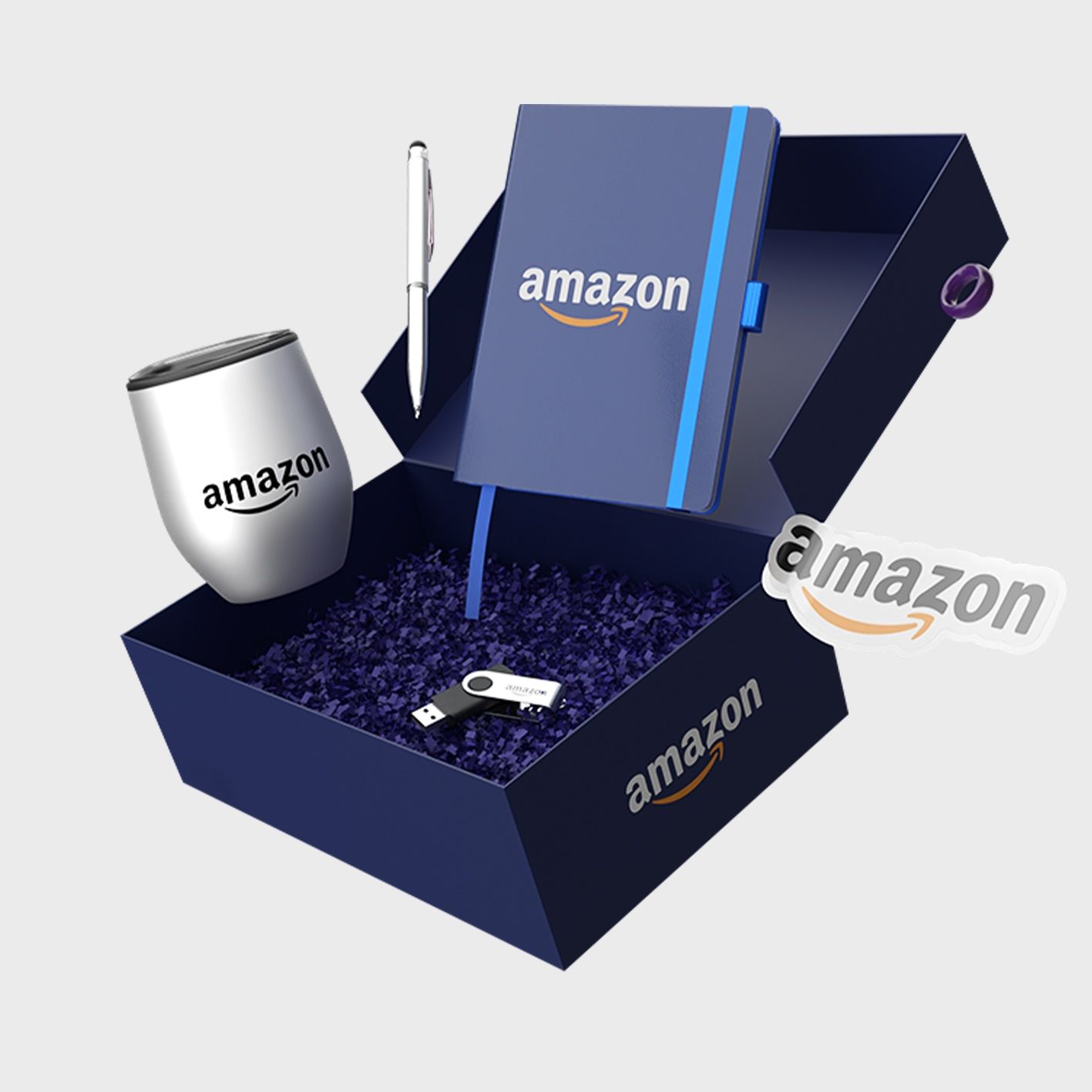 An image of our new hire/on-boarding swag box that you can customize