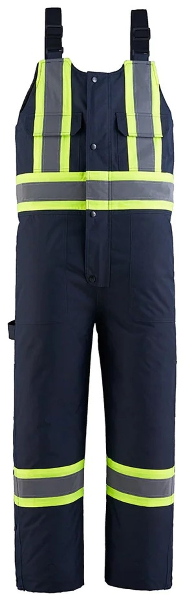 Am image of a Custom CX2 Cabover Mens Hi Vis Insulated Overall in Navy!