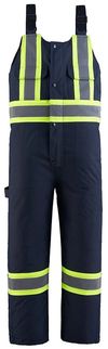 Am image of a Custom CX2 Cabover Mens Hi Vis Insulated Overall in Navy!