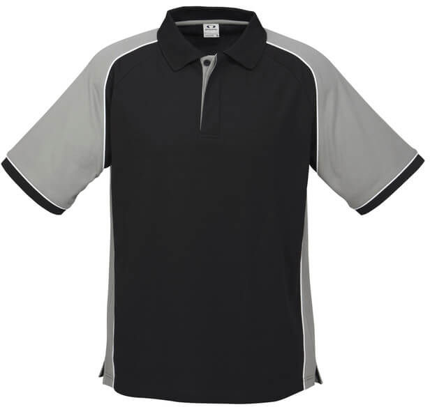 Biz Collection Mens Nitro Polo in Black/Grey/White