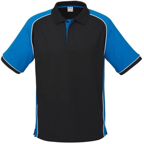 Biz Collection Mens Nitro Polo in Black/Royal/White