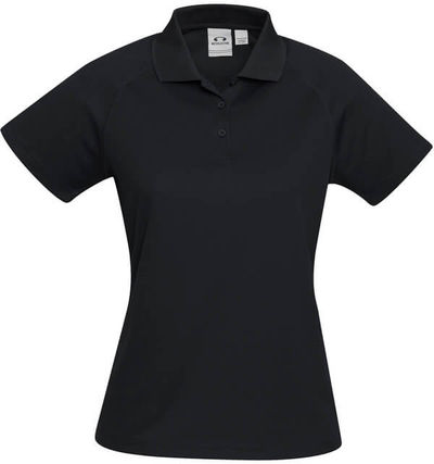 Am image of a Custom Biz Collection Ladies Sprint Polo in Black!