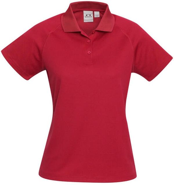 Am image of a Custom Biz Collection Ladies Sprint Polo in Red!