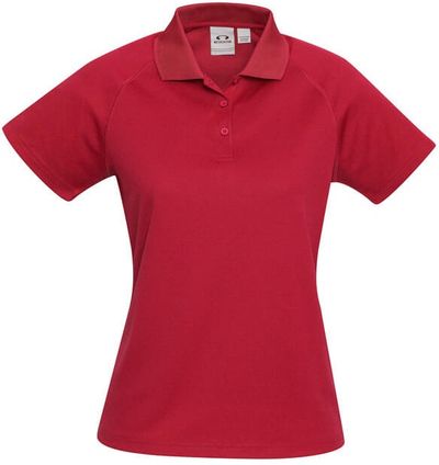 Am image of a Custom Biz Collection Ladies Sprint Polo in Red!