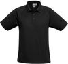 Am image of a Custom Biz Collection Kids Sprint Polo in Black!